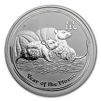 Срібна монета "Рік Пацюка" 1 долар Австралія 31,1 грам