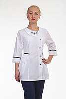 Нарядный женский медицинский костюм белый+темно-синий размер 42-52