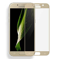 Защитное стекло Full Cover Samsung A720/A7 2017, Gold