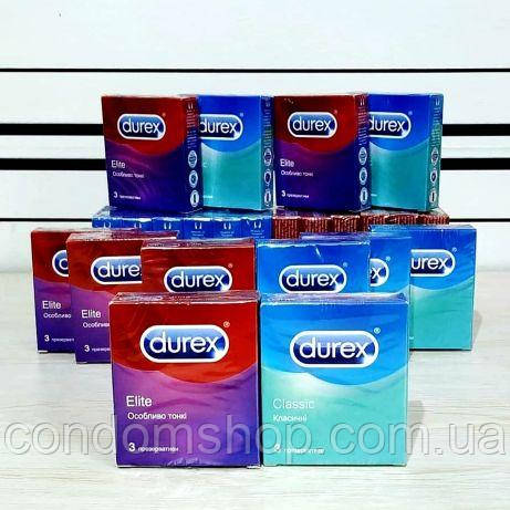 Презервативи Durex блок мікс classic +elite, 36 шт./12 пачок. Терміни до 2027 р., фото 1
