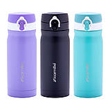 Термос-пляшка з нержавіючої сталі Kamille KM-2005 360мл Чорний Стильний термос для води Термос-пляшка, фото 2