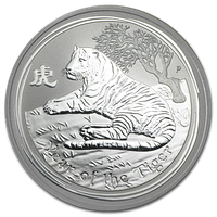 Серебряная монета "Год Тигра" 1 доллар Австралия 31.1 грамм