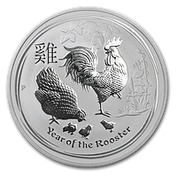 Срібна монета "Рік Півня" 1 долар Австралія 31.1 грам