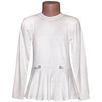 Блуза белая школьная с баской, для девочки 5-12 лет