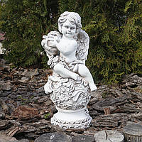 Садовая фигура скульптура для сада Ангел с арфой 34 см СП505-3 беж статуя