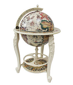 Глобус бар білий на трьох ніжках 45045W-M глобус-бар висота 97 см