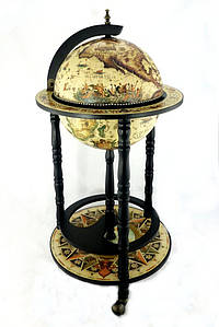 Глобус бар підлоговий 330мм бежевий чорна основа 33001W-B глобус-бар висота 88 см