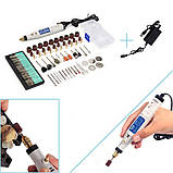 Бормашина гравер міні 18В HILDA JD5202 з комплектом насадок-фрез, фото 2