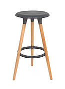 Барний стілець пластиковий на дерев'яних ніжках Odin 75 , колір антрацит 01
