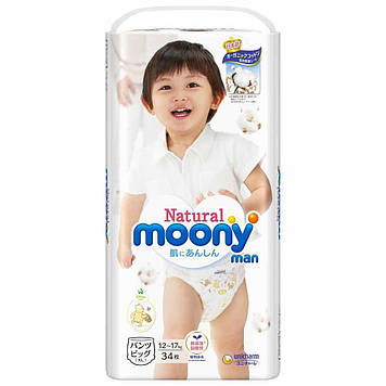 Підгузки-трусики Moony Natural Big 12-22 кг, 32 шт. (Внутрішній ринок Японії) 4903111271436