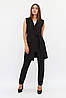 Жіночий брючний вечірній костюм-двійка Endru, чорний, фото 3