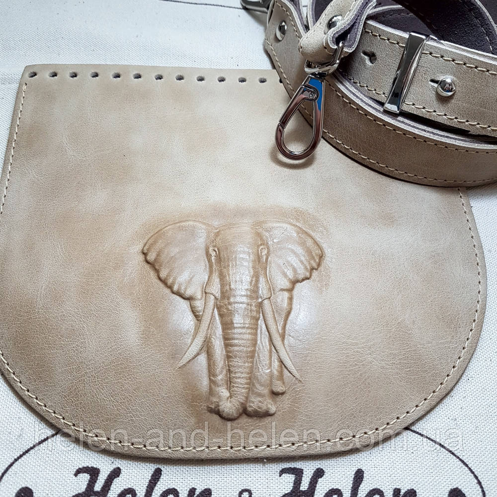Клапан для сумки "Слон". Колір "Слонова кістка", фото 1