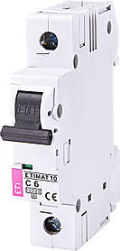 Автоматичний вимикач ETI ETIMAT 10 1Р 6A C 10kA (2131712 модульний