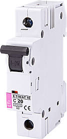 Автоматичний вимикач ETI ETIMAT 10 1Р 20A C 10kA (2131717 модульний