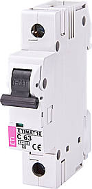 Автоматичний вимикач ETI ETIMAT 10 1Р 63A C 6kA (2131722 модульний
