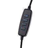 Кільцева LED лампа для селфи 12Вт з USB, 26 см, фото 7