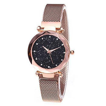 Жіночі наручні годинники красиві із золотим ремінцем Starry Sky watch на магнітній застібці ОПТ