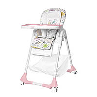 Стульчик для кормления белый с розовой отделкой Baby Tilly Bistro T-641/2 Rose деткам от 6 месяцев до 3-х лет