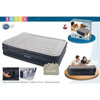 Двоспальне надувне ліжко з вбудованим електро насосом Intex 64136 (203х152х42 див.) + 220V