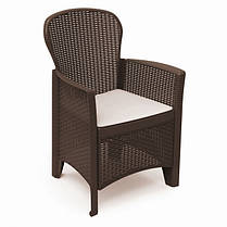 Набір садових меблів King 1 стіл + крісло Folia виробництво Італія колір Коричневий, Антрацит, фото 2
