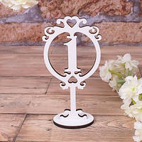 🔥 Хит! Деревянный Номерок на Стол, Цифра 1, размер 17х9 см