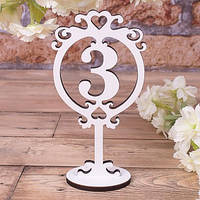 🔥 Хит! Номерок на Стол из дерева, Цифра 3, размер 17х9 см