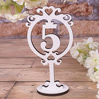 🔥 Хит! Номерок на Стол из дерева, Цифра 5, размер 17х9 см