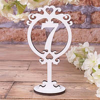 🔥 Хит! Деревянный Свадебный Номерок на Стол, Цифра 7, размер 17х9 см