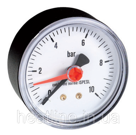 Манометр горизонтальний (заднє підключення) Emmeti 1/4" 10bar 50 мм