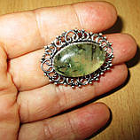 Срібний персень із пренитом, розмір 18.5, фото 8