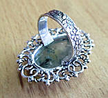 Срібний персень із пренитом, розмір 18.5, фото 9