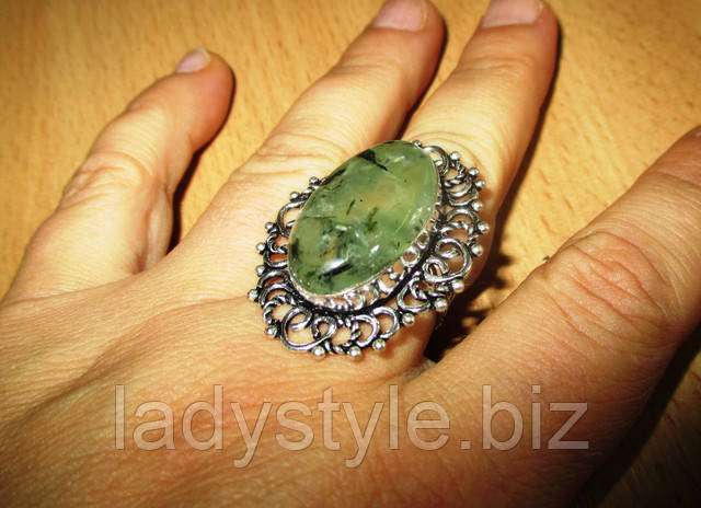 серебряное кольцо пренит натуральный купить подарок женщине