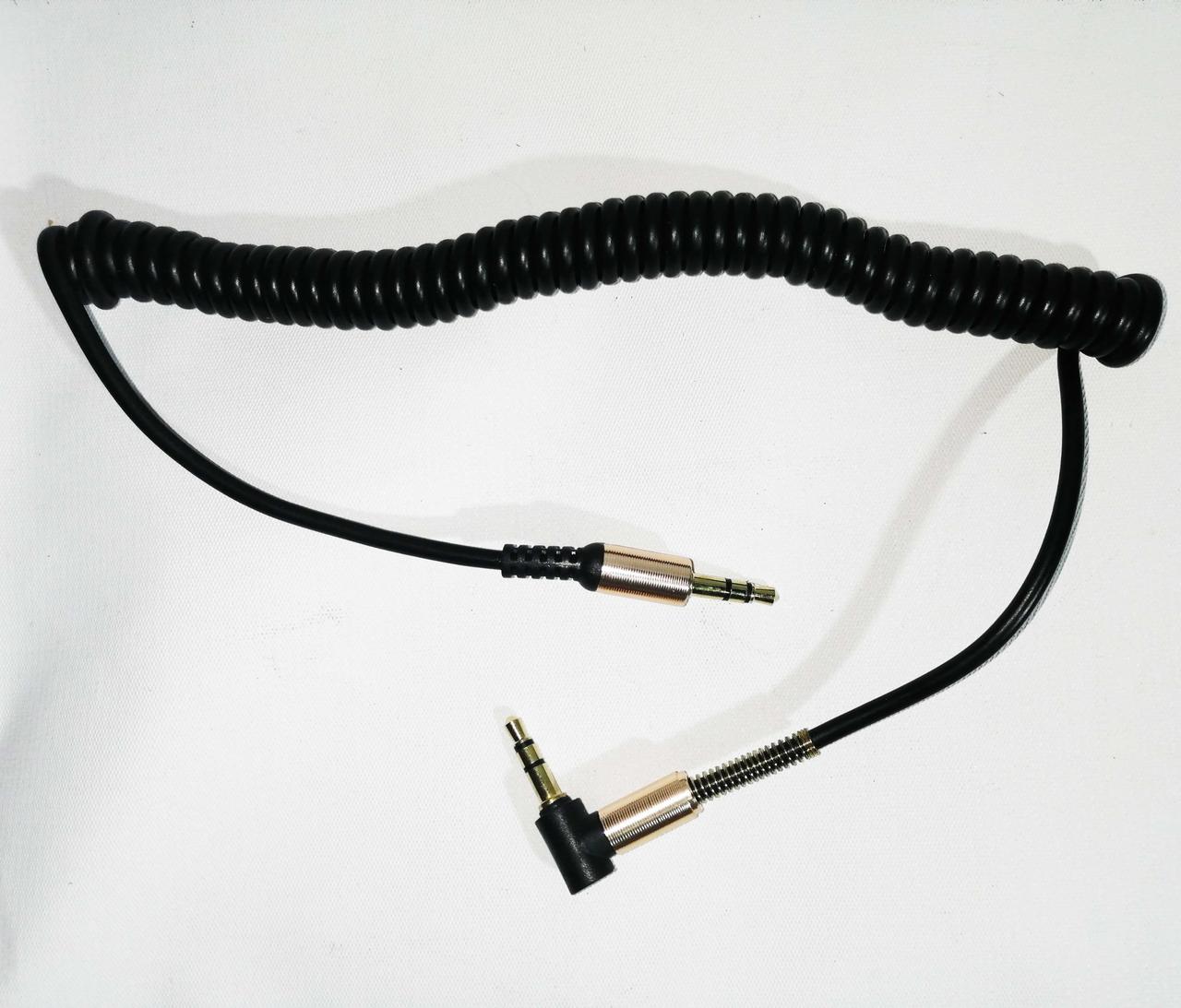 Кабель AUX JACK 3,5_JACK 3,5 кутовий кручений