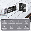 Годинник електронний настільний дзеркальний цифровий Losso Premium з LED підсвічуванням (білий), будильник, фото 8