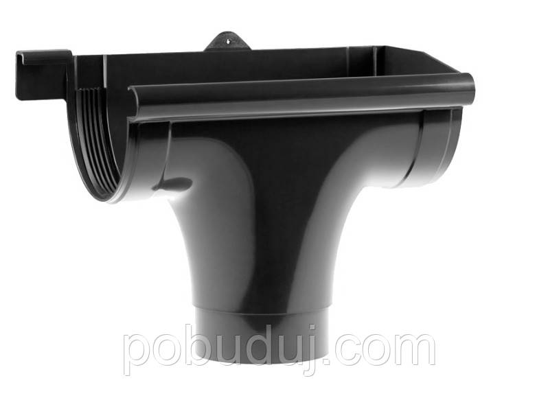Зливоприймач правий Profil 90/75 чорний, фото 1