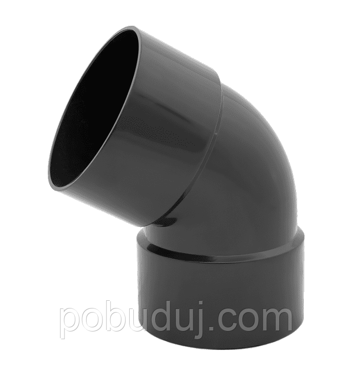 Коліно дворозтрубне 60° Profil 75 чорне, фото 1