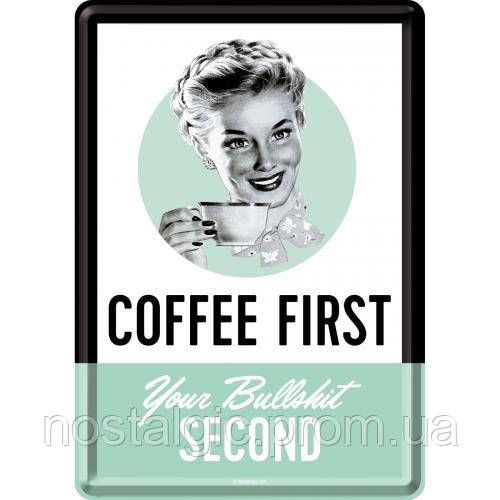 Открытка Nostalgic-Art Coffee First (10297)