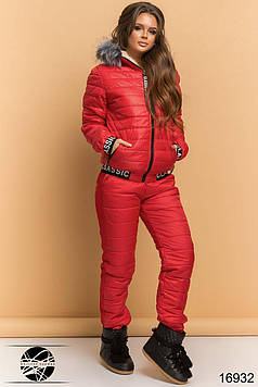 Жіночий теплий спортивний костюм червоний