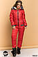 Жіночий теплий спортивний костюм червоний, фото 2