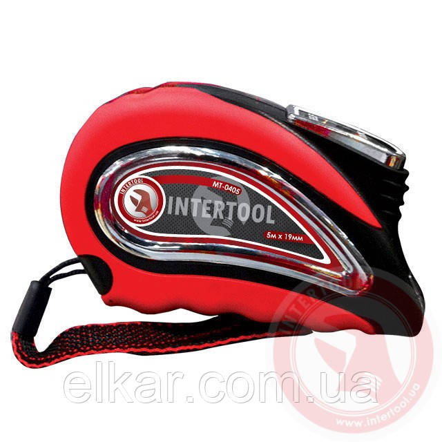 Рулетка з металевим полотном 5 м·19 мм (автостоп полотна) МТ-0405, фото 1