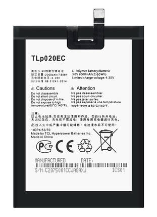 Акумулятор Alcatel TLp020EC для Alcatel 6044D OneTouch Pop Up, фото 1