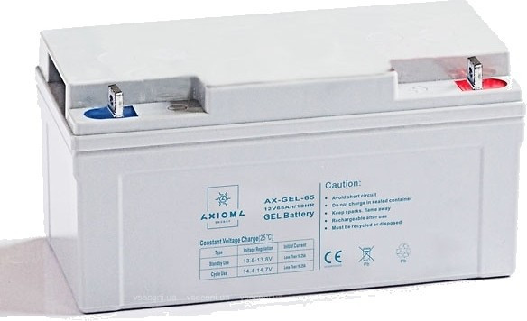 Акумулятор гелевий 65 А·год 12 В, AX-GEL-65, AXIOMA, фото 1