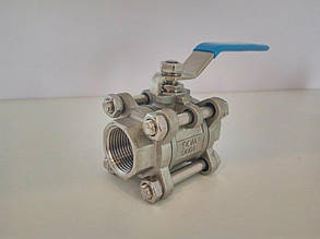 Трискладовий кульовий кран AISI 304 ду 8 (1/4")