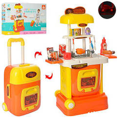Ігровий набір дитяча кухня W808 валізу на колесах 33 предмета, звук, світло висота 69 см