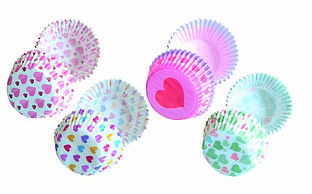 Форма для капкейків паперова Сердечка 50шт