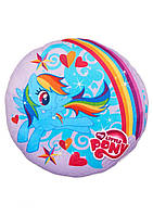 Вафельна картинка на торт "Маленькі Поні / Little Pony" (на аркуші А4)- Маленькі Поні (блакитна кругла), Одна велика кругла