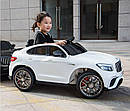Дитячий електромобіль Джип M 4140 EBLR-1, Mercedes-Benz GLC 63S Coupe, 4 мотори, Шкіряне сидіння, білий, фото 5