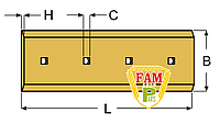 Нож ковша (режущая кромка) 1406х406х41 мм Caterpillar 1004047