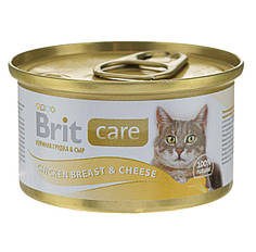 Консерви Brit Care Cat Chicken Breast & Cheese 80 г (куряча грудка і сир)