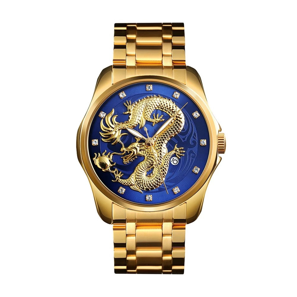 SKMEI 9193 Dragon gold blue